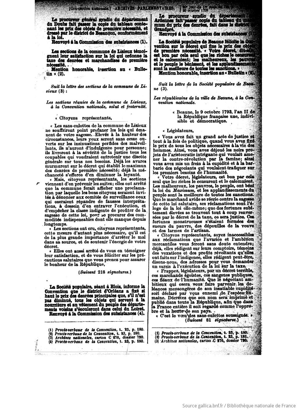 Archives parlementaires de 1787 à 1860 ; 52-61, 63-82. Convention