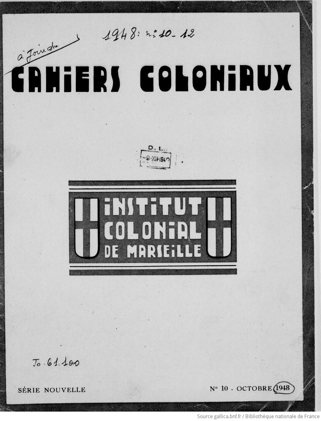 Les Cahiers coloniaux