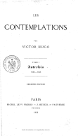 Les contemplations. Autrefois. V. Hugo. 1856
