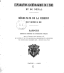 Exploration archéologique de l'Inde et du Népal : résultats de la mission du Dr Gustave Le Bon 1887