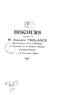 Discours prononcé par A. Tholance, gouverneur de la Cochinchine, à l'ouverture de la session ordinaire du Conseil colonial le 6 octobre 1924 