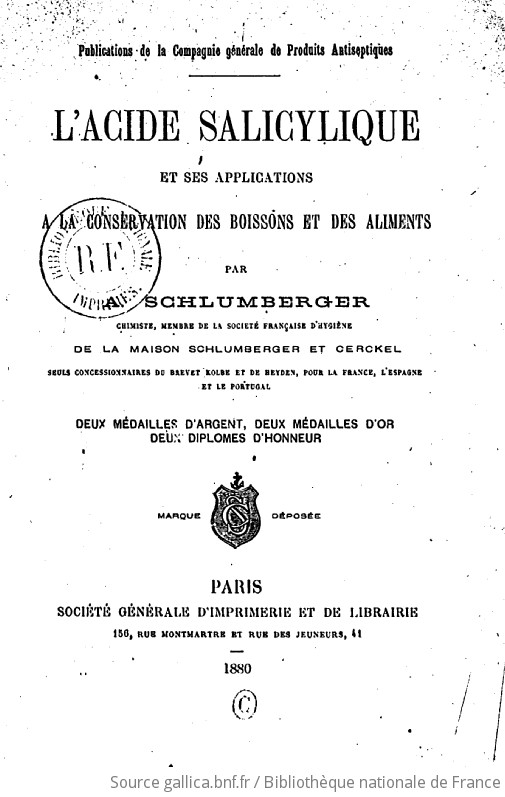 L'acide salicylique et ses applications à la conservation des boissons ...