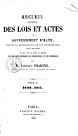 Recueil des lois et actes du gouvernement d'Haïti  1809-1843