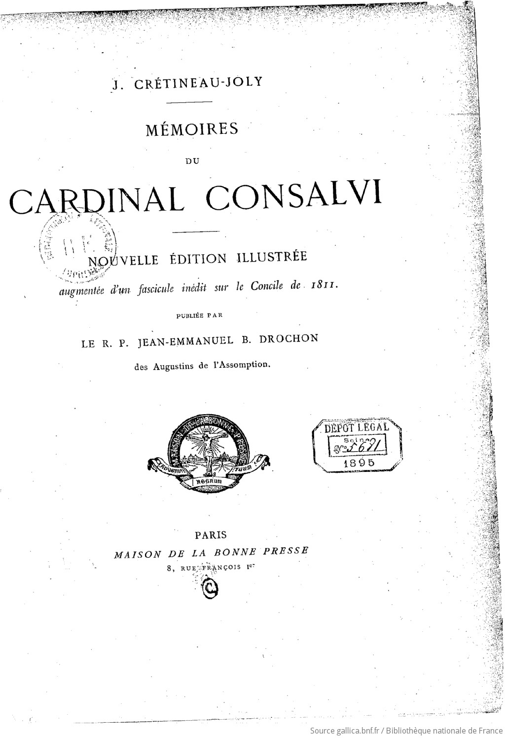 回想録 Mémoire de Cardinal Consarvi 1866ナポレオン