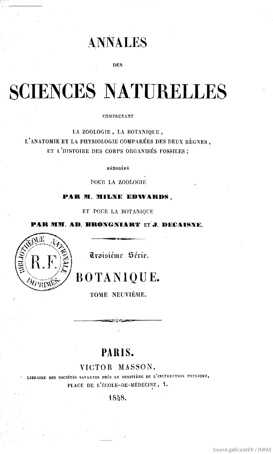 Annales des sciences naturelles.... Botanique / rédigées ... par MM. Ad. Brongniart et Guillemin