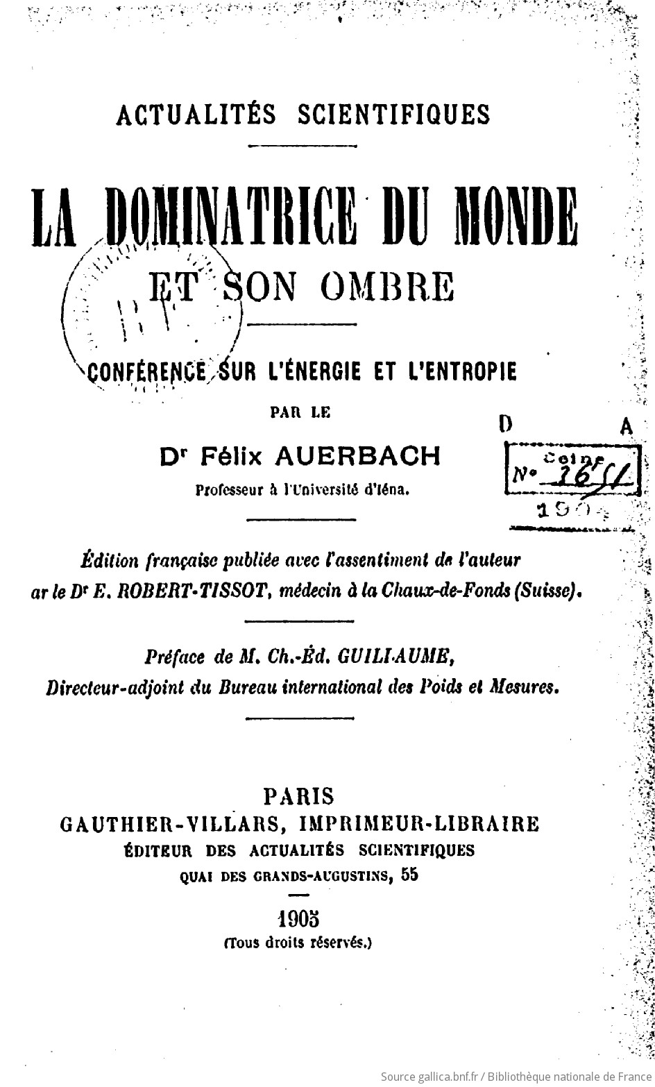 La dominatrice du monde et son ombre conf rence sur l nergie et