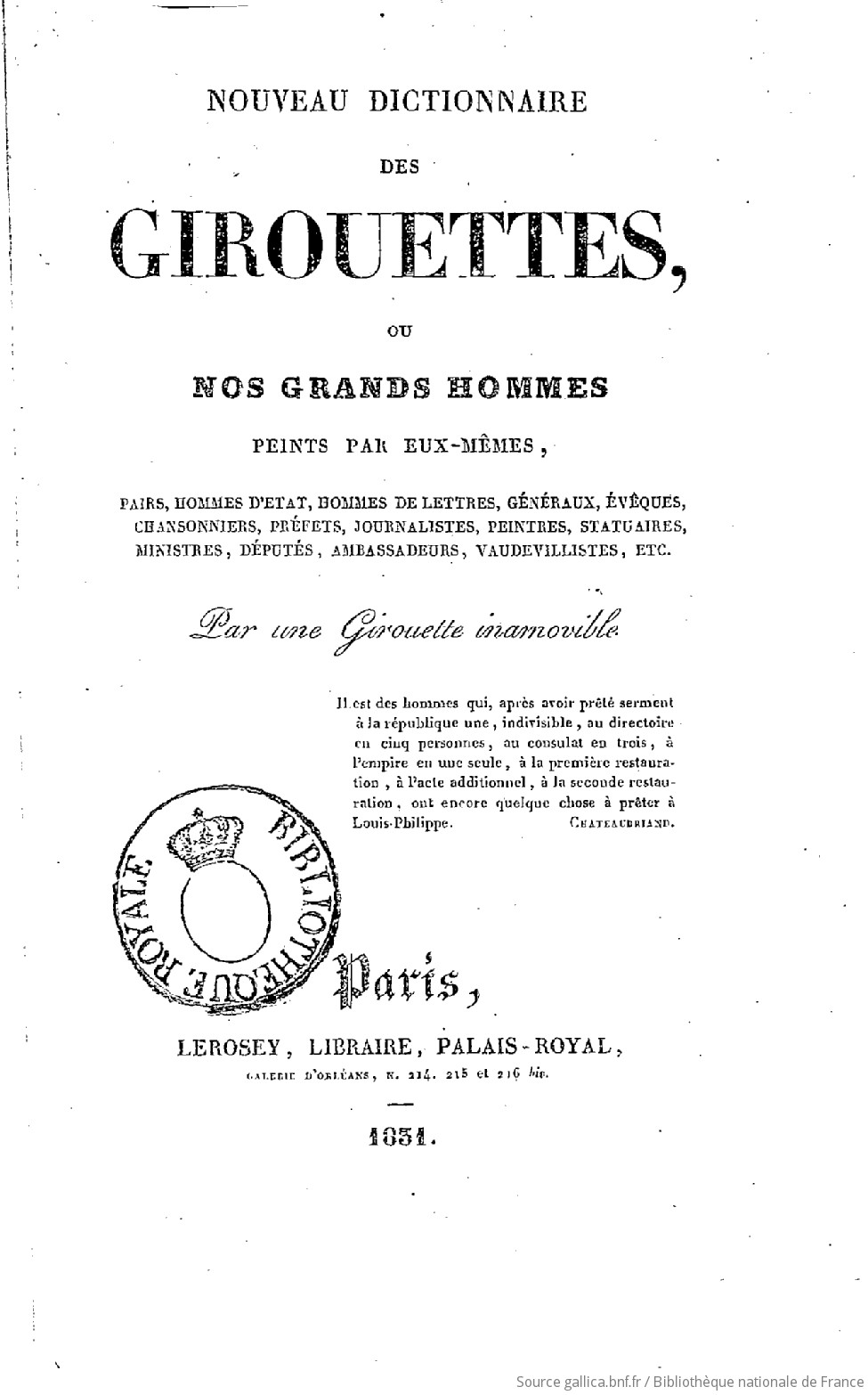 Dictionnaire des girouettes-1815 - Le Dicopathe