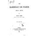 J. Fabre Le Barreau de Paris  1895