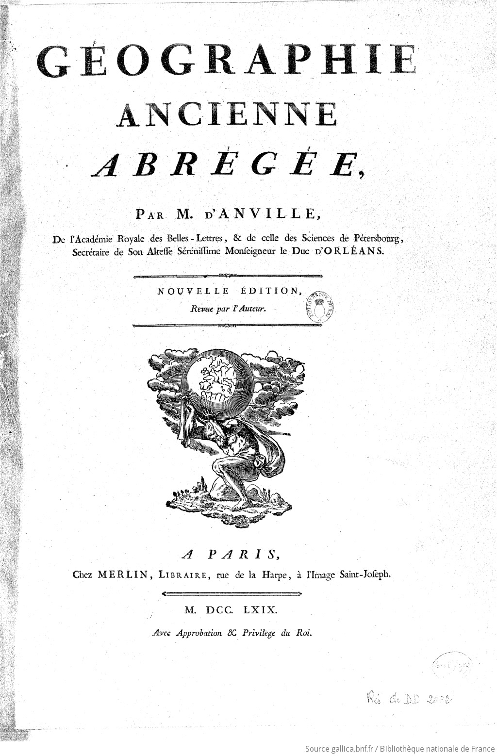 Geographie Ancienne Abregee Par M D Anville Nouvelle Edition Revue Par L Auteur Gallica