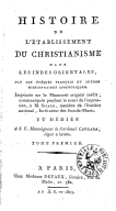 Histoire de l'établissement du christianisme dans les Indes orientales.  A. Sérieys. 1803