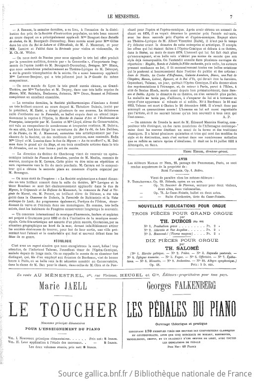 Le Ménestrel : journal de musique, 1893-01-01