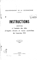 Instructions relatives à l'assiette des rôles d'impôts directs et taxes assimilées de l'exercice 1931. 1934 