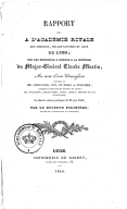 Rapport fait à l'Académie royale des sciences, belles-lettres et arts de Lyon sur les honneurs à rendre à la mémoire du major-général Claude Martin1840
