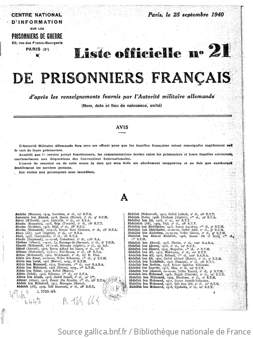 Liste Officielle ... Des Prisonniers De Guerre Français : D'après Les ...