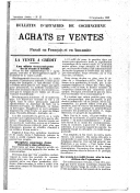 Achats et ventes. Bulletin d'affaires bi-mensuel. 1927