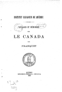 Voyages et mémoires sur le Canada  L. de Franquet. 1889
