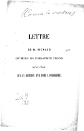Lettre de M. Richaud, gouverneur des établissements français dans l'Inde sur la création d'un port à Pondichéry  E. Richaud. 1885