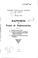 Rapports et projets de réglementation  Tonkin. Chambre consultative indigène. 1925