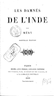 Les Damnés de l'Inde. J. Méry. 1854