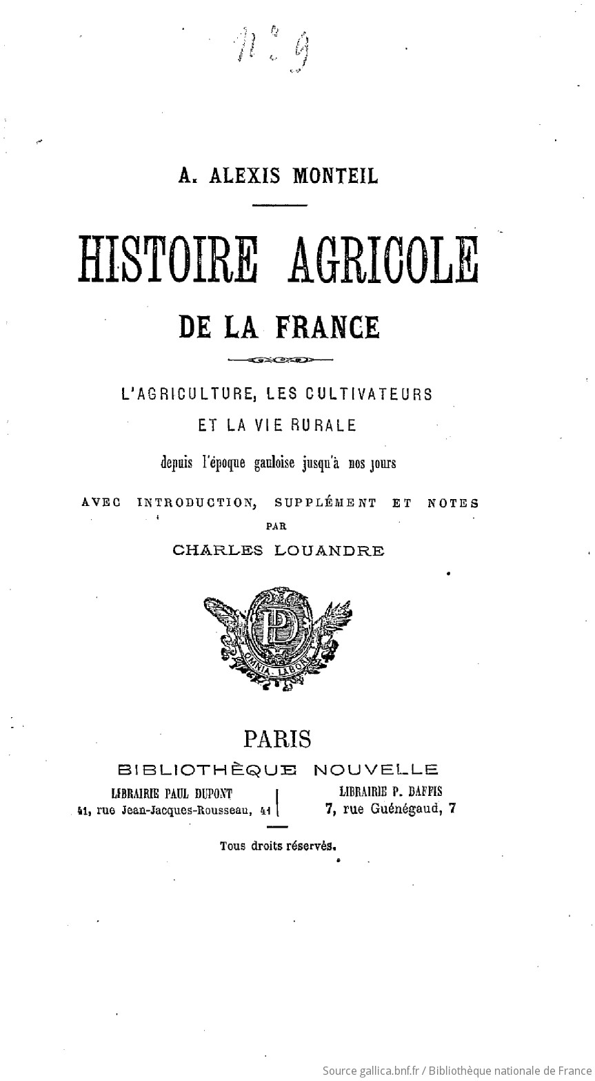 Histoire Agricole De La France Lagriculture Les - 