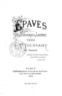 Épaves, sourires et larmes : poésies  A. Toussaint. 1870