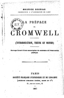 La préface de Cromwell  V. Hugo. 1897