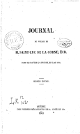 Journal du voyage de M. Saint-Luc de La Corne dans le navire l'Auguste, en l'an 1761  1863