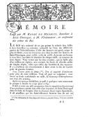 Mémoire laissé par M. Barbé de Marbois, intendant à Saint-Domingue, à M. l'Ordonnateur  1789