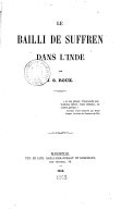 Le bailli de Suffren dans l'Inde  J.-S. Roux. 1862