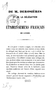 De M. Derosières et de la délégation des établissemens français de l'Inde Joyau. 1843