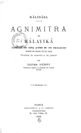 Agnimitra et Mâlavikâ, comédie mêlée de prose et de vers  Kālidāsa. 1889