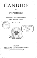 Candide, ou L'optimisme  Voltaire. 1877