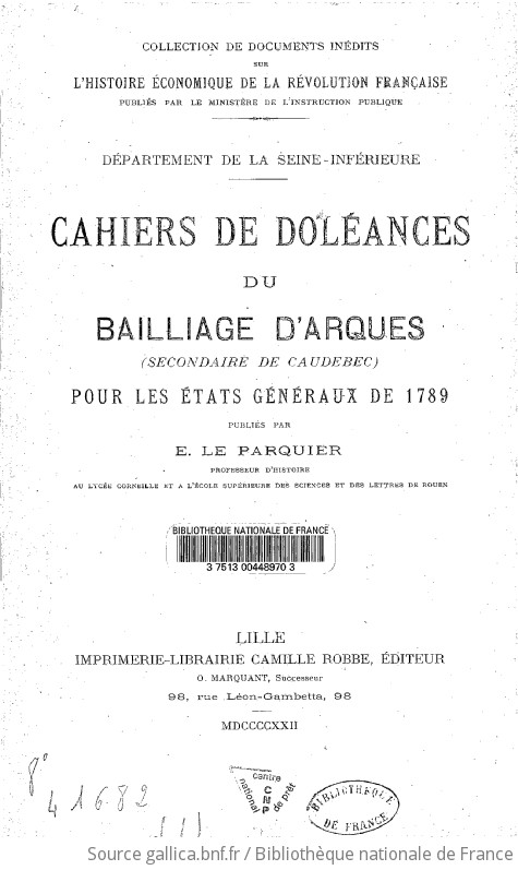 Extrait du cahier de doléances de la communauté d'habitants de Draguignan  (Arch. dép. Var 1 B 2466) - Archives départementales du Var