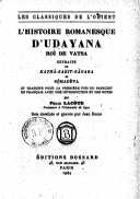 L'histoire romanesque d'Udayana, roi de Vatsa  Sômadêva. 1924