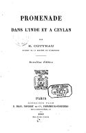 Promenade dans l'Inde et à Ceylan  E. Cotteau. 1889