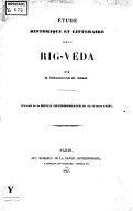Étude historique et littéraire sur le Rig-Vêda  E. Du Méril. 1853