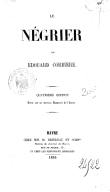 Le Négrier, aventures de mer  E. Corbière. 1855