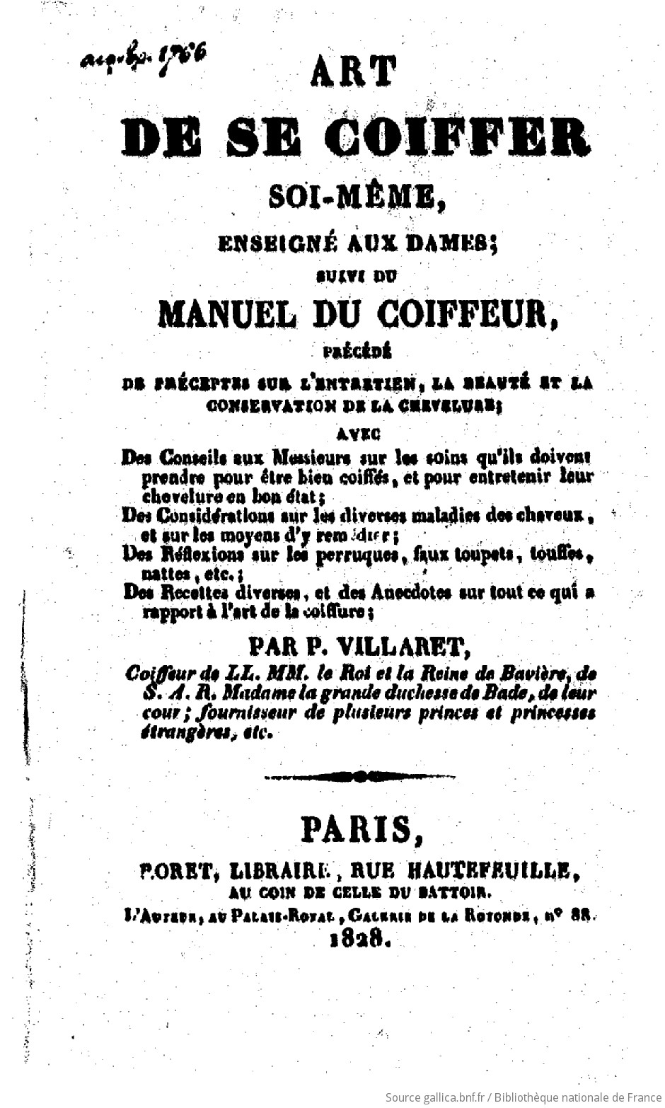Savoirs Et Traditions: L'Art de Se Coiffer Soi-Même Enseigné Aux Dames,  Suivi Du Manuel Du Coiffeur (Éd.1828) (Paperback) 