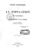 Études statistiques sur la population des établissements de Pondichéry et de Karikal  F.-N. Laude. 1868