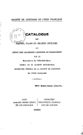 Catalogue des cartes, plans et projets d'études du dépôt des anciennes archives de Pondichéry H. G. Tranchell. 1930