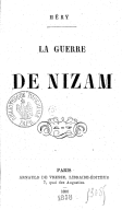 La guerre du Nizam. J. Méry. 1856