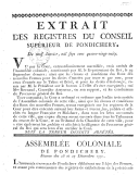 Extrait des registres du conseil supérieur de Pondichéry, du 9 janvier 1793 <br> 1793