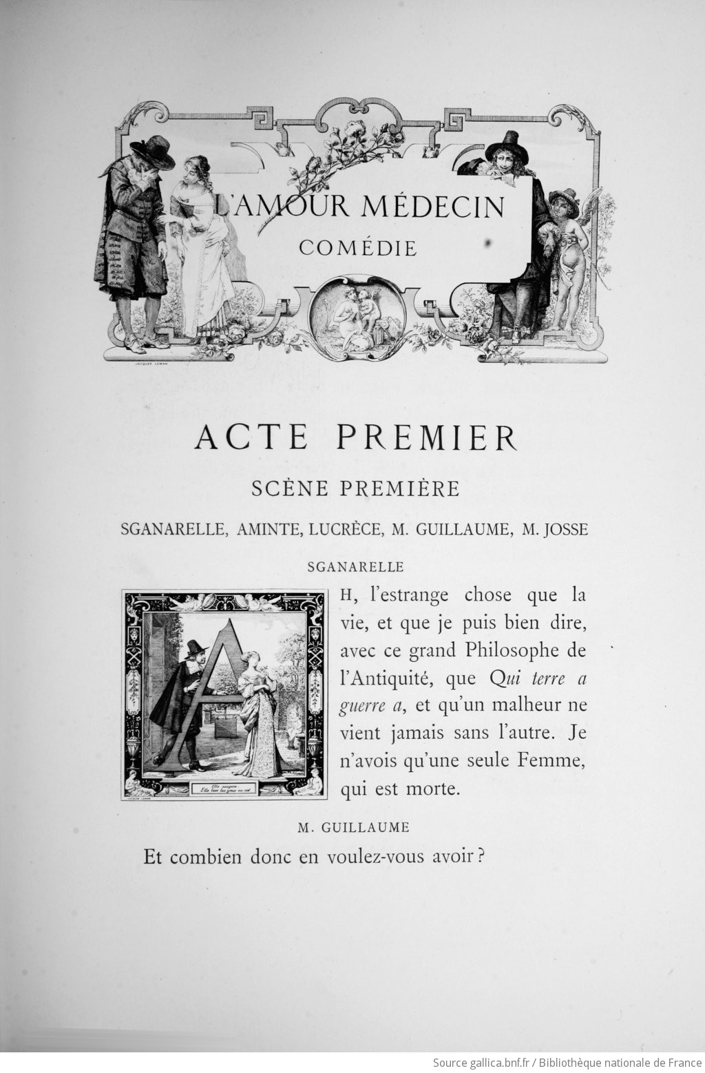 Oeuvres De Moliere L Amour Medecin Illustrations Par Jacques Leman Et Maurice Leloir Notices Par Anatole De Montaiglon Et T De Wyzewa Gallica