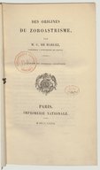  Des origines du zoroastrisme  M. C. de Harlez. 1879
