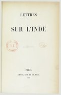 Lettres sur l'Inde  1848