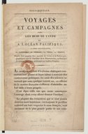 Voyages et campagnes dans les mers de l'Inde et à l'Océan Pacifique  T. de la Trouplinière. 1822