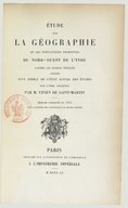 Étude sur la géographie et les populations primitives du nord-ouest de l'Inde, d'après les hymnes védiques  L. Vivien de Saint-Martin. 1860