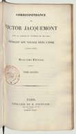 Correspondance de Victor Jacquemont 1835