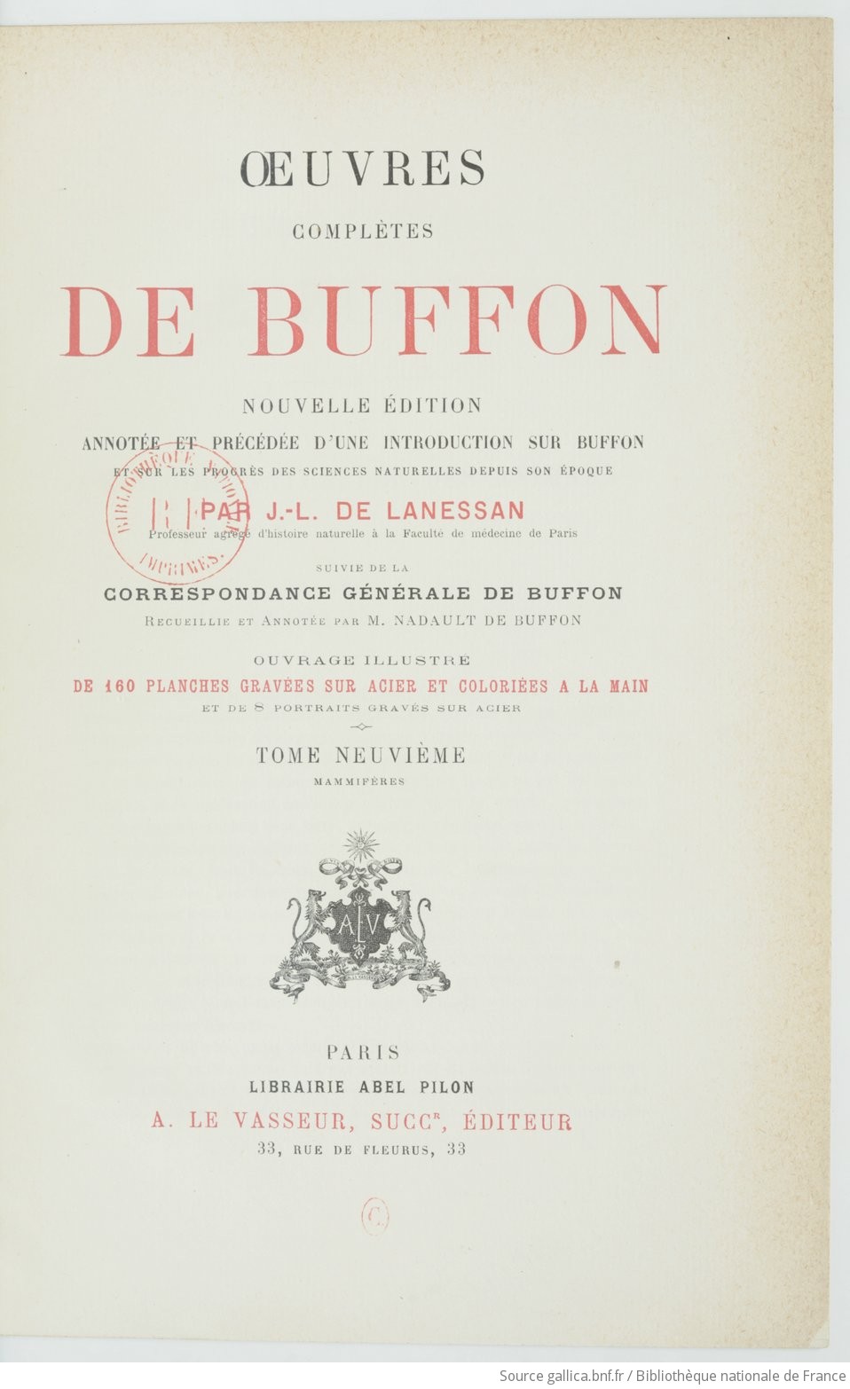 Oeuvres complètes de Buffon. Tome 9