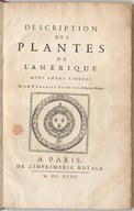 Description des plantes de l'Amérique, avec leurs figures  C. Plumier. 1693